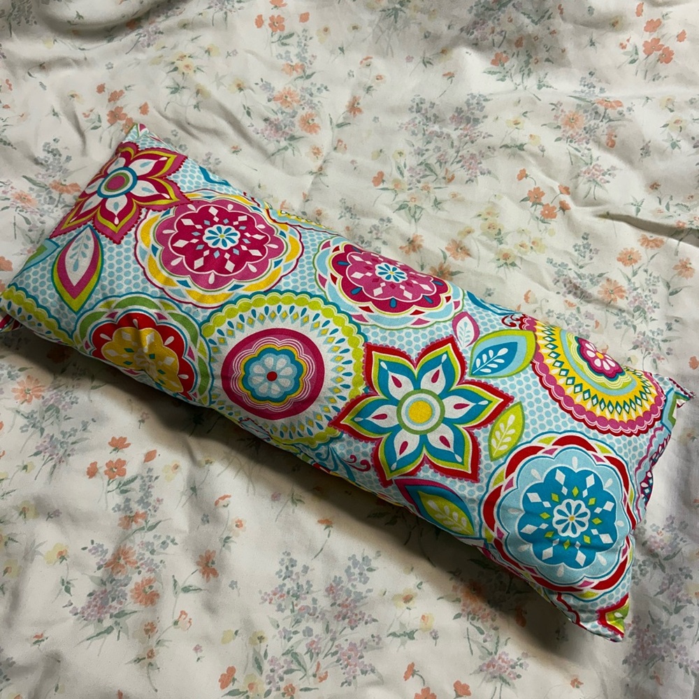 Colorful Floral Patterned Pillow | Homemade Floral Pillow | Accent Pillow